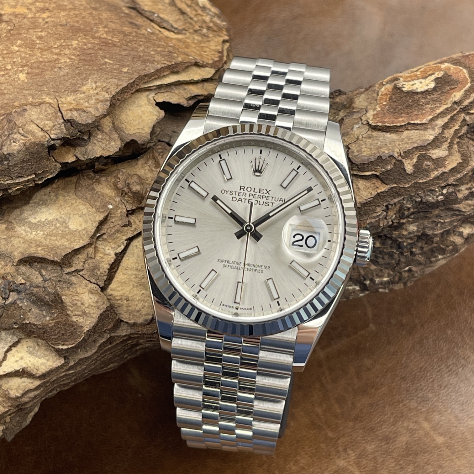 Rolex - Datejust 36 - Weißgoldlünette - Box/Papiere 2020 LC100 - Ref. 126234