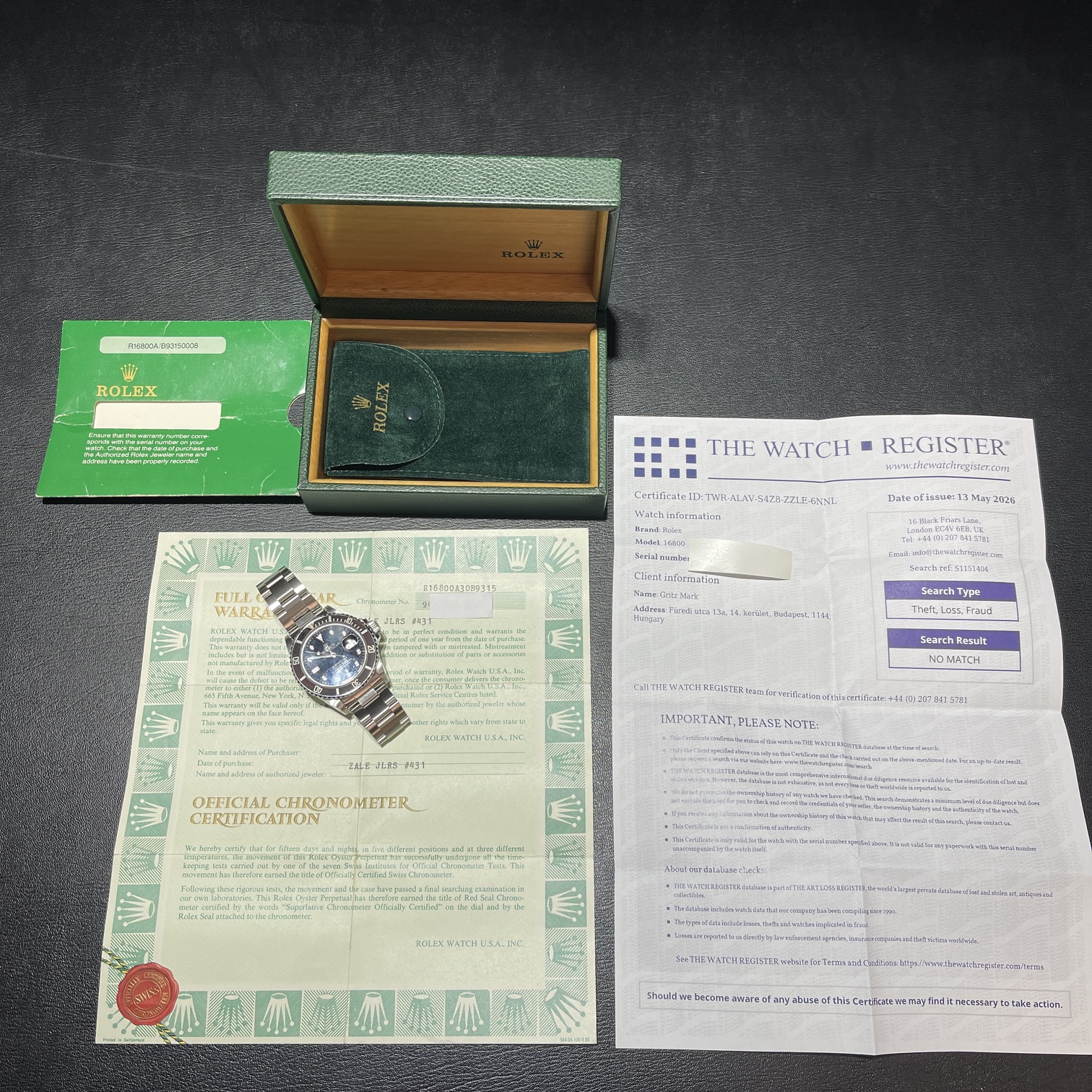 Rolex Submariner Date - FULLSET - Ref. 16800