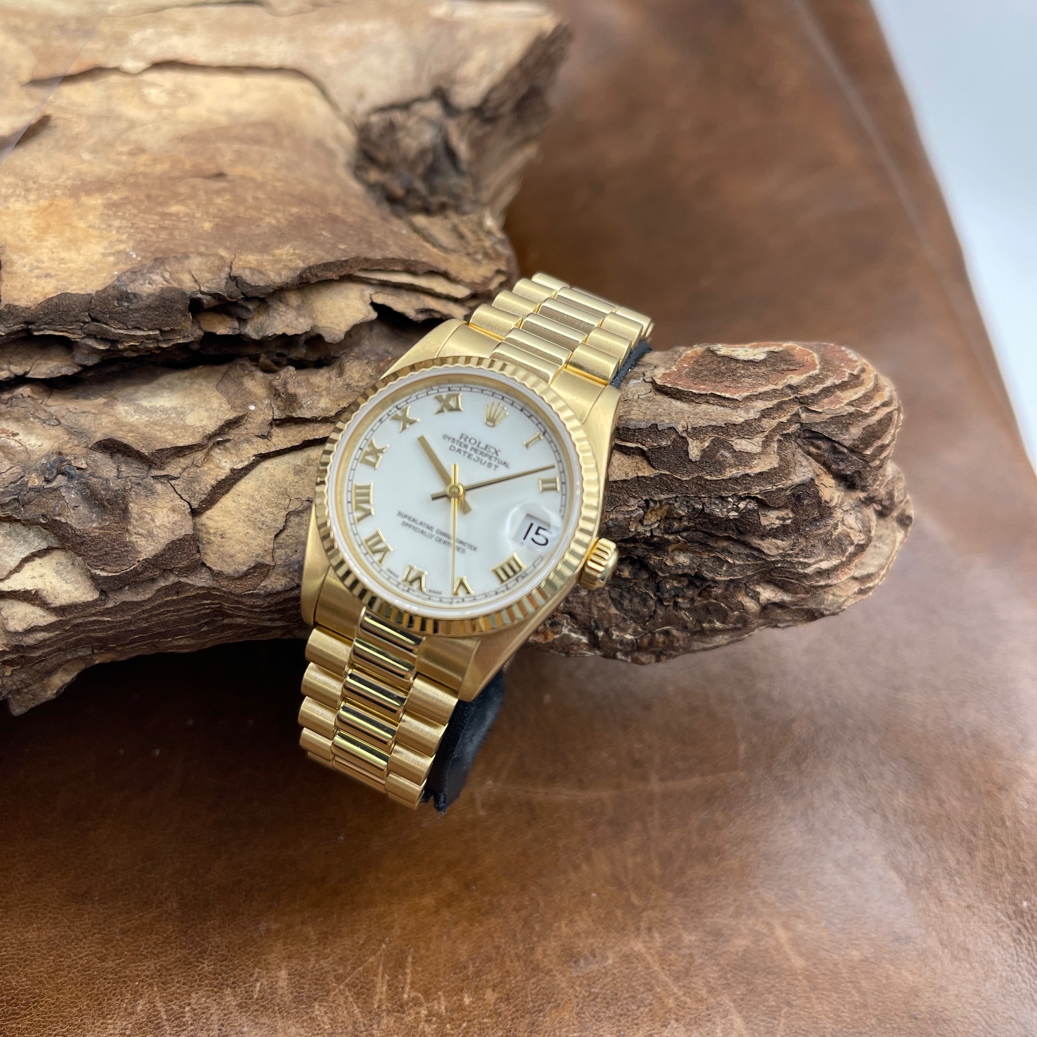 Rolex - Datejust 31 - Ref.:68278 - Gelbgold 750 - SEHR GUTER ZUSTAND mit weißem Zifferblatt - Gesamtansicht der Uhr