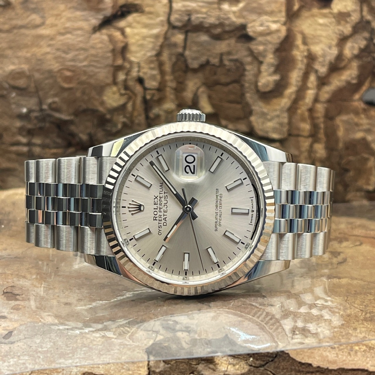 Rolex - Datejust 36 - Weißgoldlünette - Box/Papiere 2020 LC100 - Ref. 126234
