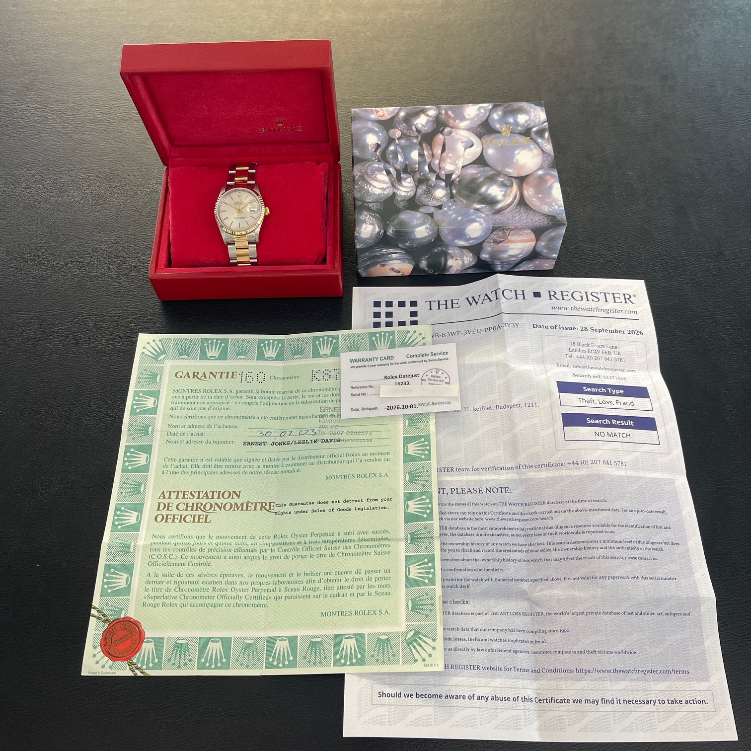 Rolex - Datejust 36 -Stahl/Gelbgold - Ref.:16233 - Box und Papiere aus 2003 - AFTERMARKET Oysterband