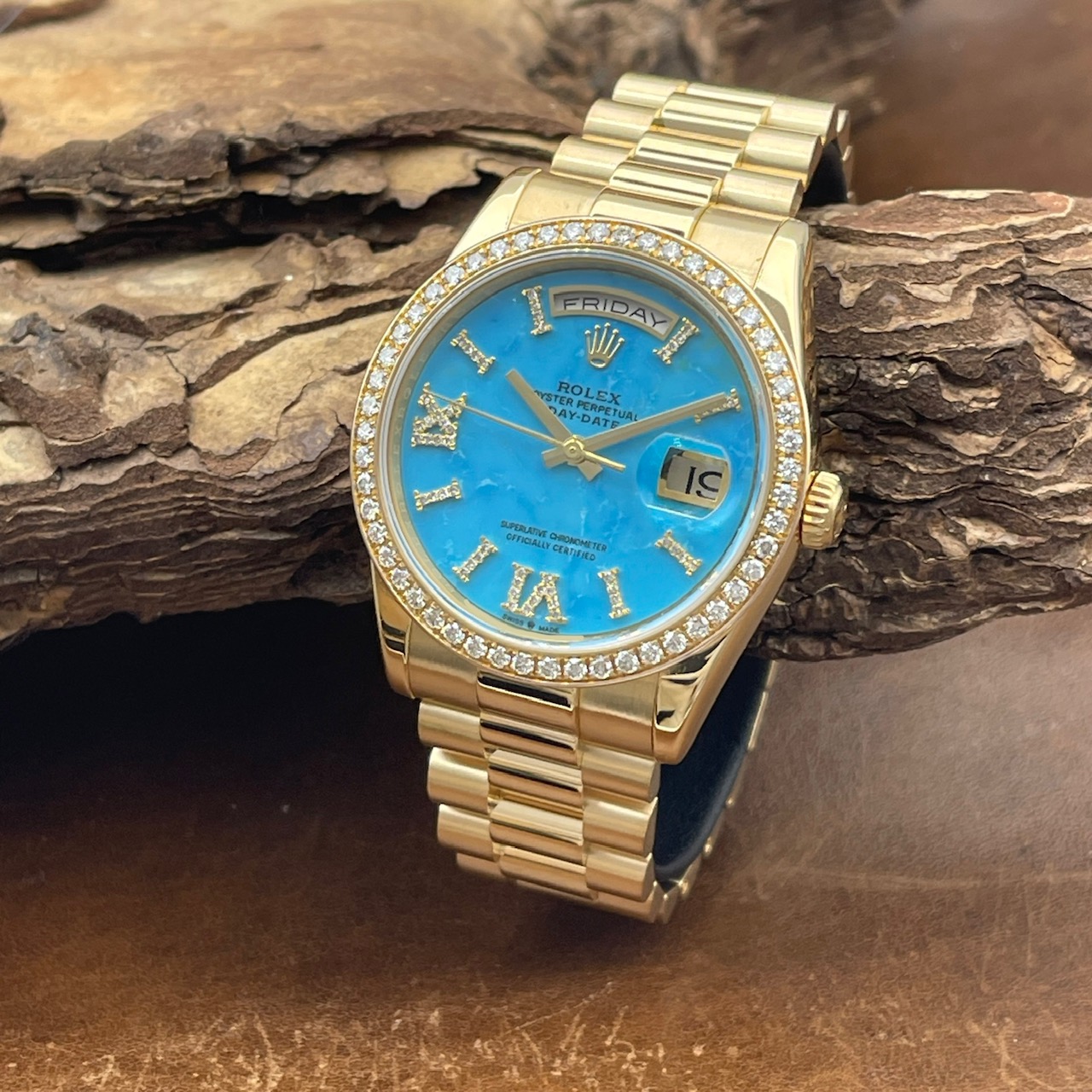 Rolex - DayDate 36 Dia - Ref. 118238 - Box und Papiere 10/2018 - Lünette und Zifferblatt AFTERMARKET