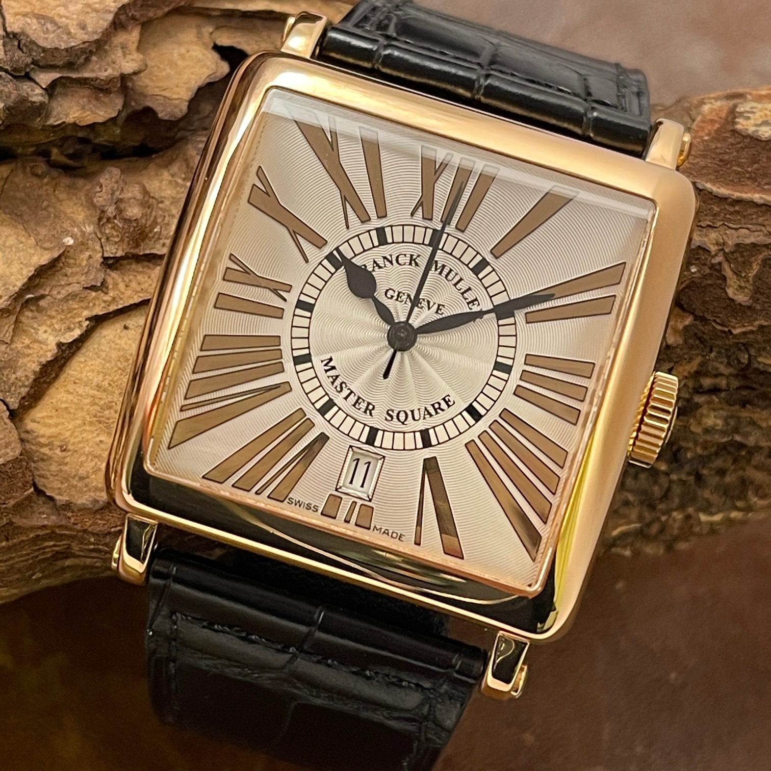Franck Muller - Master Square Roségold - UNGETRAGEN 100g- FULLSET 2007 - Ref. 6000 H SC DT - silberes Zifferblatt - Detailansicht der Uhr