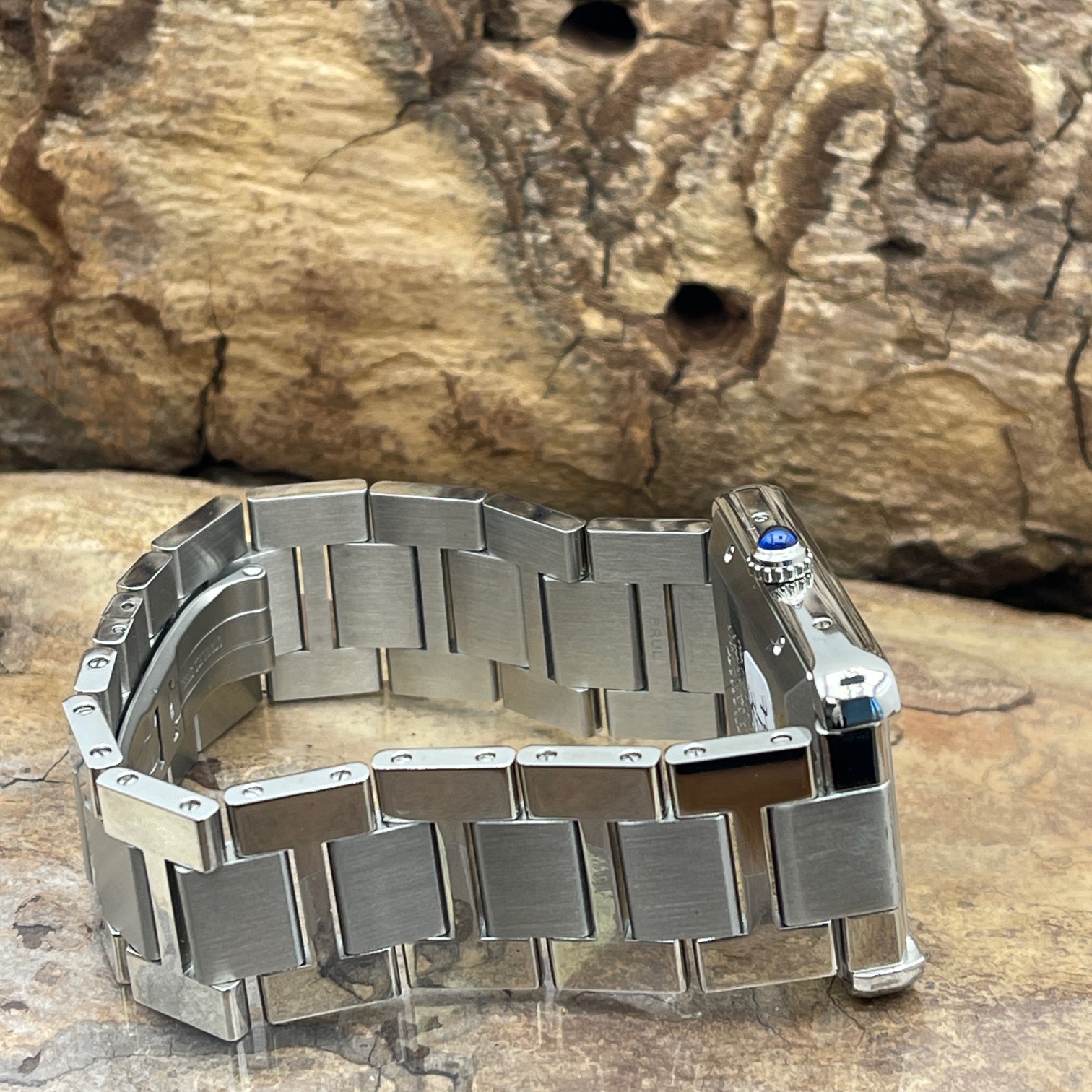 Cartier - Tank Solo XL - FULLSET 2021 - Ref. 3515 - Edelstahl mit weißem Zifferblat in sehr gutem Zustand - Edelstahlband
