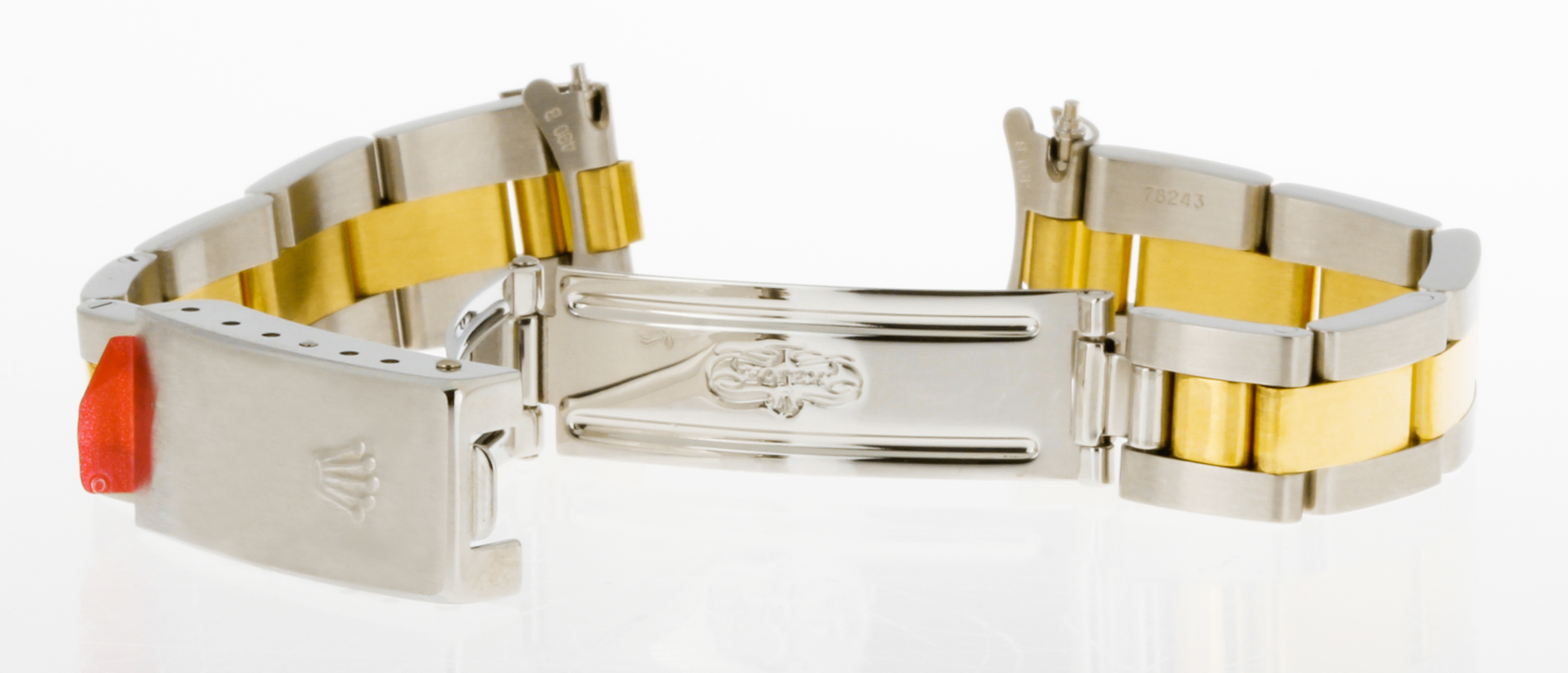 Rolex 13mm Oysterband Stahl+18kt Gelbgold Ref. 78243, 76183, 76193, 76223, 76243 - Gesamtansicht der Oysterband
