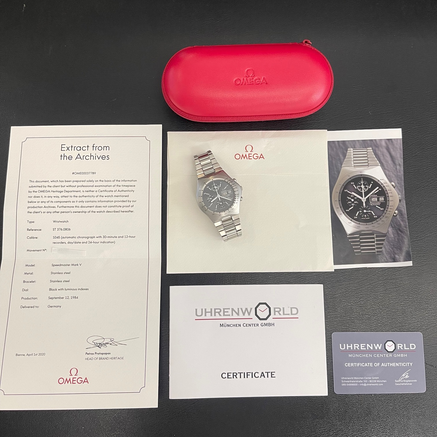 Omega Speedmaster Mark V - Ref. ST 376.0806 mit Omega Extract