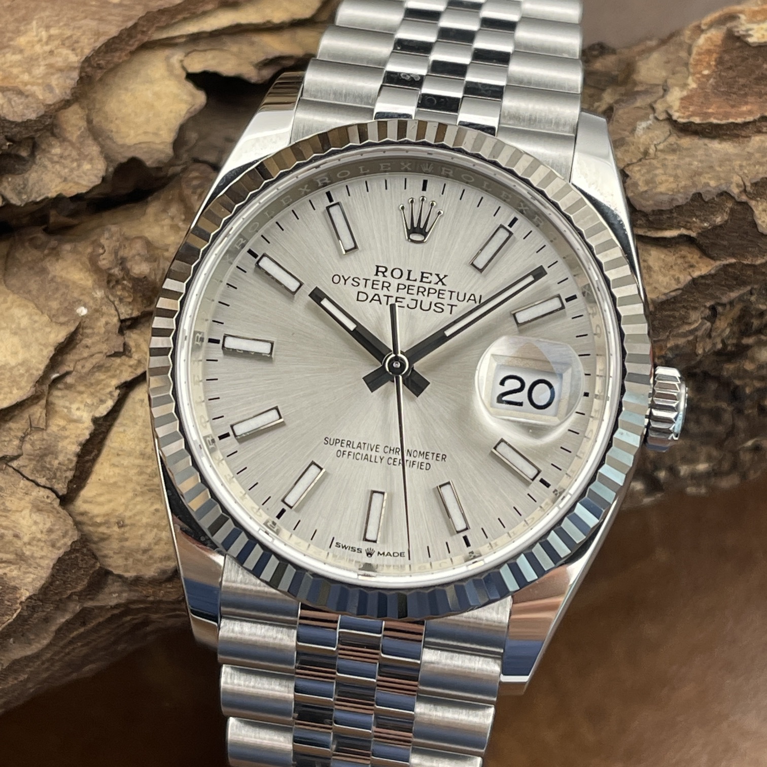 Rolex - Datejust 36 - Weißgoldlünette - Box/Papiere 2020 LC100 - Ref. 126234