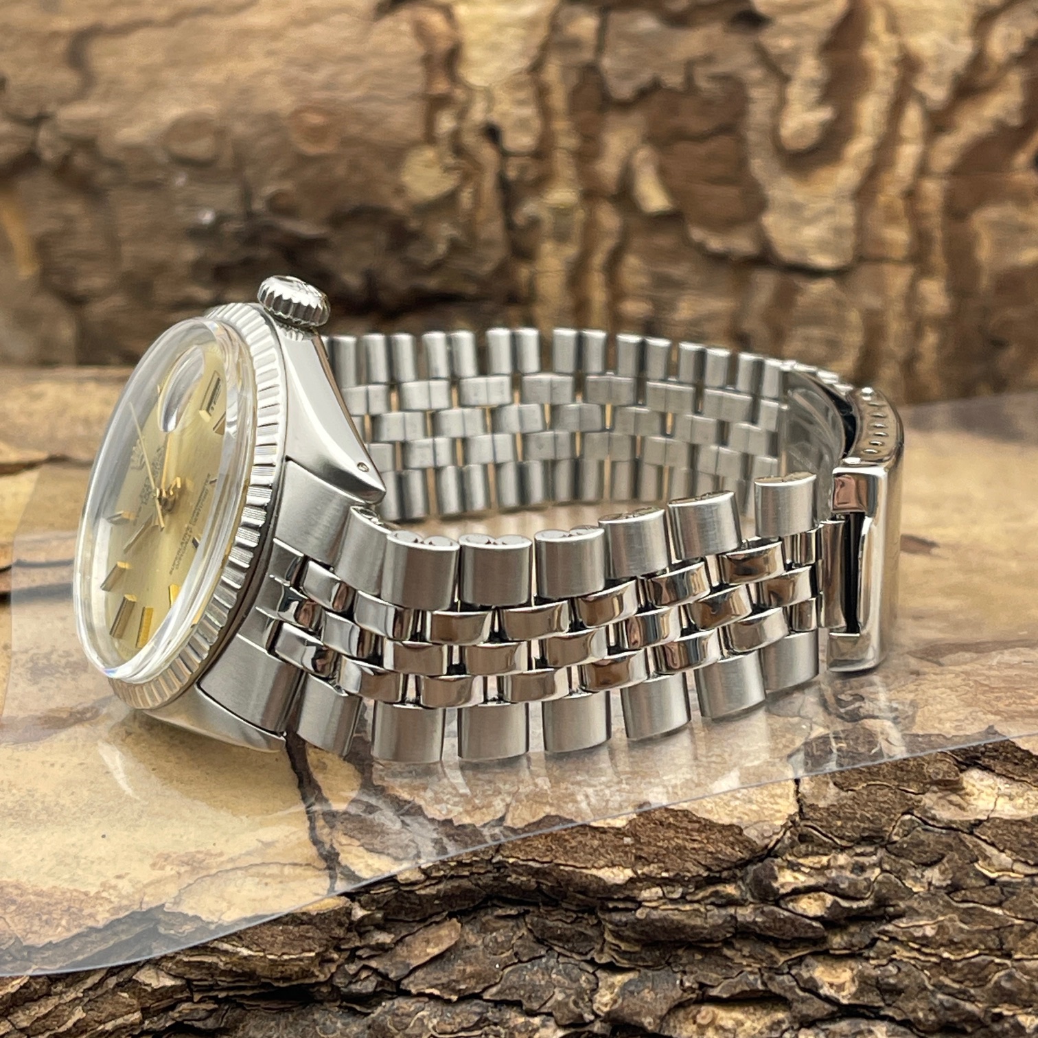 Rolex - Datejust 36 - Ref.1603 - VINTAGE - Stahl mit champagner Zifferblatt in sehr gutem Zustand - Stahl Rolex Jubileeband