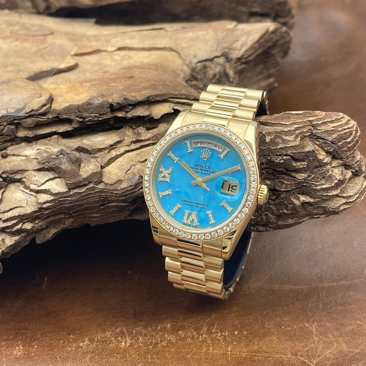 Rolex - DayDate 36 Dia - Ref. 118238 - Box und Papiere 10/2018 - Lünette und Zifferblatt AFTERMARKET