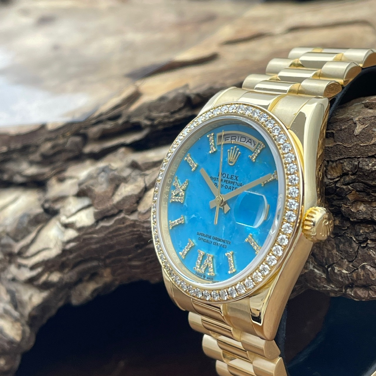Rolex - DayDate 36 Dia - Ref. 118238 - Box und Papiere 10/2018 - Lünette und Zifferblatt AFTERMARKET