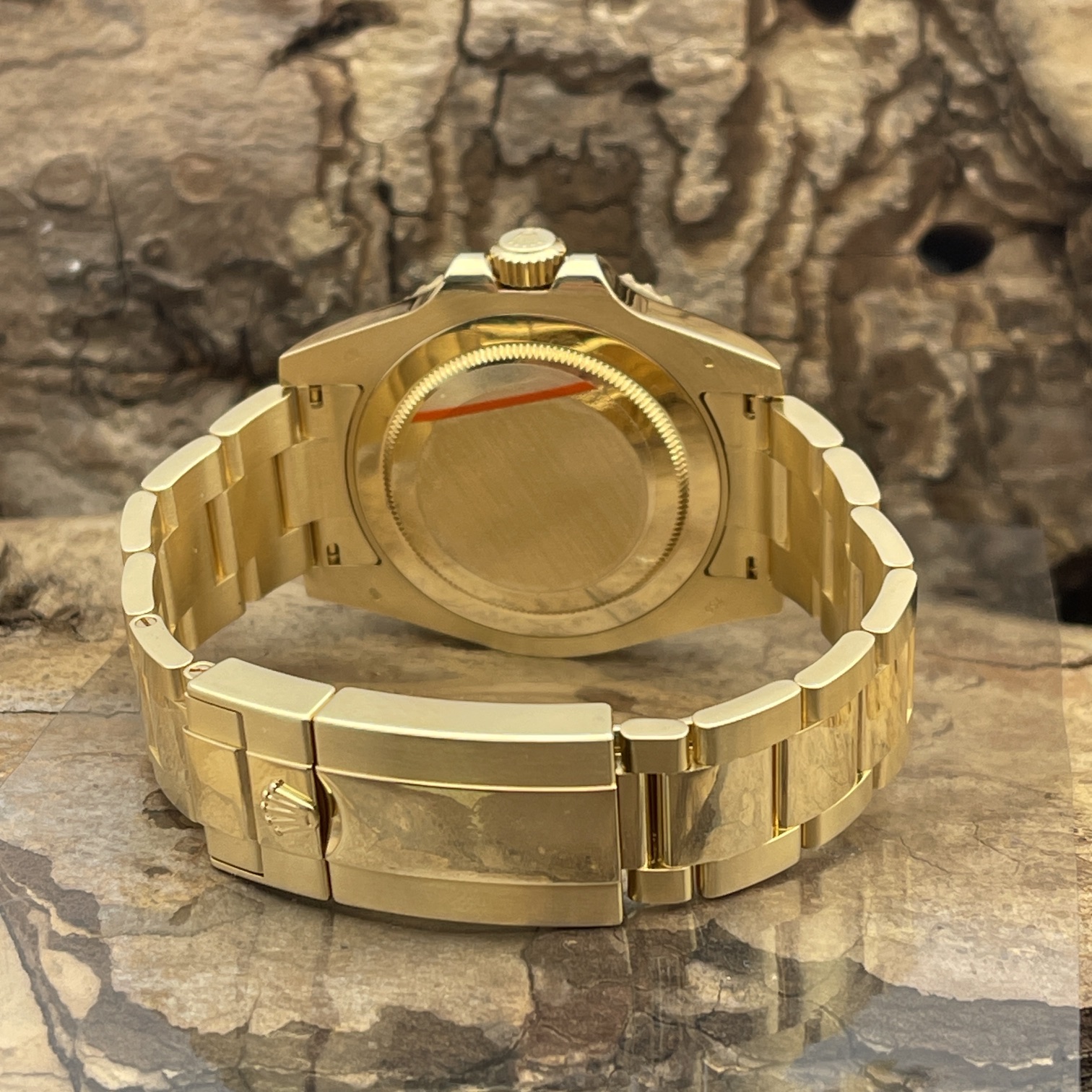 Rolex - GMT-Master II - 18k yellow gold - Full set - Ref. 116718LN - tigareye dial in very good condition - case back and folding clasp