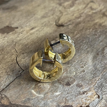 Creolen GG 750 mit jeweils 12 Diamanten besetzt - ca. 0,25ct