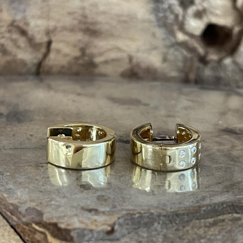 Creolen GG 750 mit jeweils 12 Diamanten besetzt - ca. 0,25ct