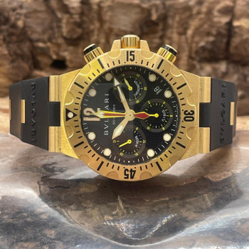 Bulgari - Diagono Fly-Back Chrono - FULLSET - 750er Gelbgold - Ref. SC40G