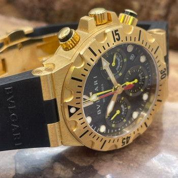 Bulgari - Diagono Fly-Back Chrono - FULLSET - 750er Gelbgold - Ref. SC40G
