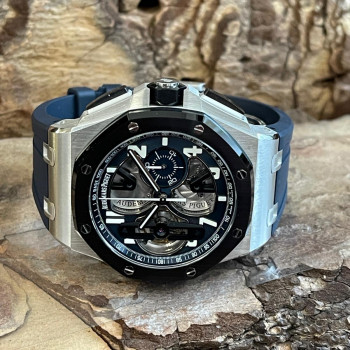 Audemars Piguet - Royal Oak Offshore Chrono Tourbillon Platinum - FULLSET - Ref. 26388PO.OO.D027CA.01