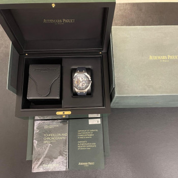 Audemars Piguet - Royal Oak Offshore Chrono Tourbillon Platinum - FULLSET - Ref. 26388PO.OO.D027CA.01