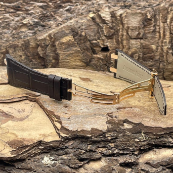 Audemars Piguet - Lederarmband Kroko - Schließe und Pins in 750er Roségold