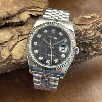 Rolex - Datejust 36 - Edelstahl/Weißgold/Diamanten - Box & Papiere 2008 - Ref. 116234