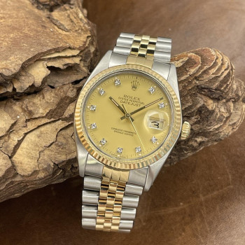 Rolex - Datejust 36 Honey Dia Dial - Ref. 16013 - papers 1985
