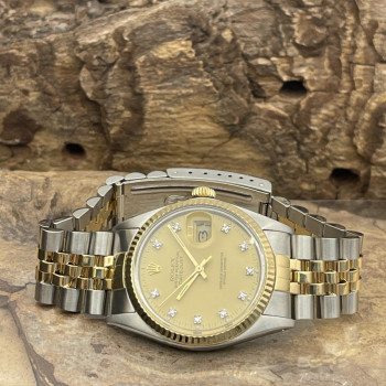 Rolex - Datejust 36 Honey Dia Dial - Ref. 16013 - papers 1985