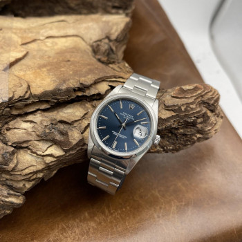 Rolex - Date 34 Stahl - blaues Tritium-Blatt - Ref. 15200