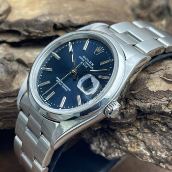 Rolex - Date 34 Stahl - blaues Tritium-Blatt - Ref. 15200