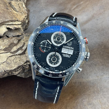 Tag Heuer Carrera Cal. 16 Chronograph Box und Papieren ,  Ref. CV2A10.FC6235