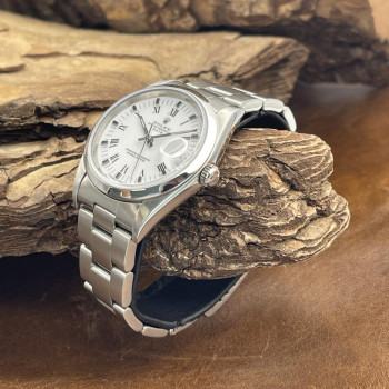 Rolex - Oyster Perpetual Date 34 Weiß Römisch - Ref. 15200
