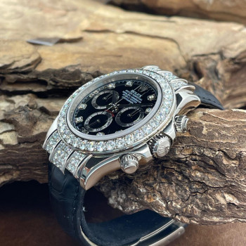 Rolex - Daytona 18kt Weißgold mit Rolex Diamantbesatz - FULLSET 2007 - 116599RBR