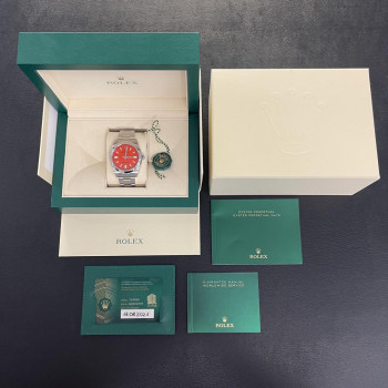 Rolex - Oyster Perpetual 41 - Korallenrot - Box & Papiere - Ref. 124300