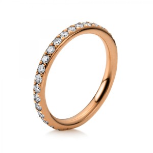 Ring 18 ct rose gold with 38 brilliants ca. 0,61 ct, size 53