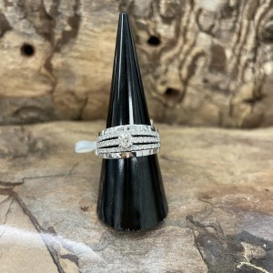 Ring 750 white gold with brillants ca. 0,47 ct Gr. 56