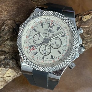 Breitling Bentley GMT - stainless steel with rubber strap - Ref. A47362
