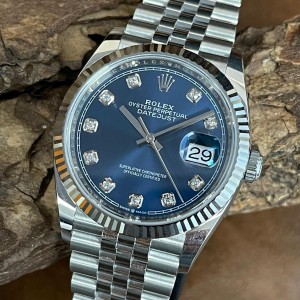 Rolex Datejust 36 - Blaues Diamantblatt - Ref. 126234 - FULL SET 2021