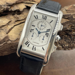 Cartier - Tank Americaine Chronograph - FULLSET 2002 - Ref. W2603356