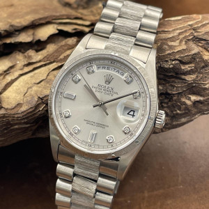 Rolex - Day-Date 36 BORKE Dia - 750er Weißgold - Wempe Serrvice - Ref. 18079
