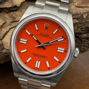 Rolex - Oyster Perpetual 41 - Korallenrot - Box & Papiere - Ref. 124300