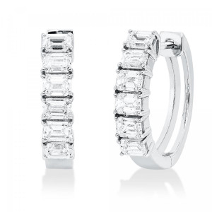 Creolen 18kt WG, 12 Sm.schliff 1,63 ct, F-vsi/si
