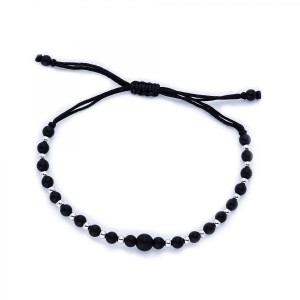 Mens bracelet 18 ct white gold with Onyx ca. 12,45 ct