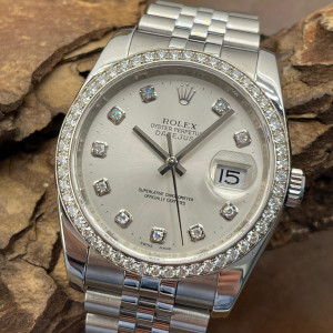 Rolex Datejust 36 - diamond bezel - FULL SET 2012 CC100 - Ref. 116244